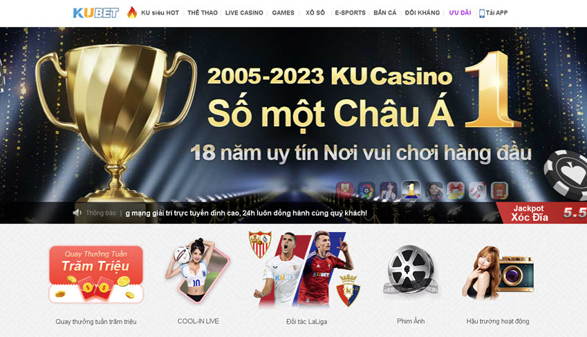 Truy cập trang web Ku Casino 