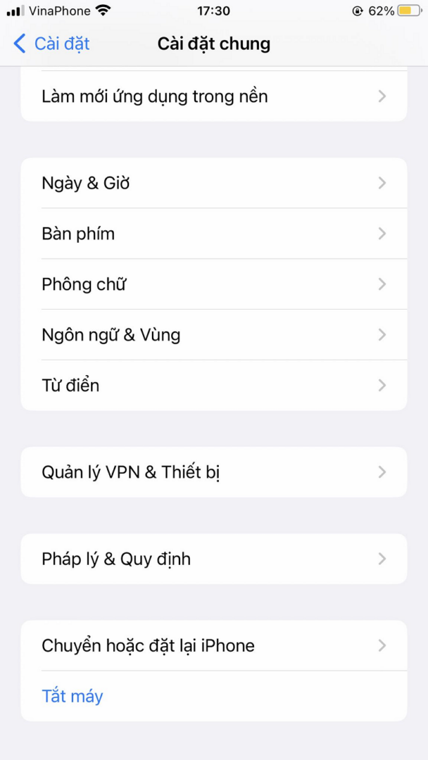 Chọn mục Quản lý VPN & thiết bị